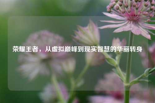 荣耀王者，从虚拟巅峰到现实智慧的华丽转身