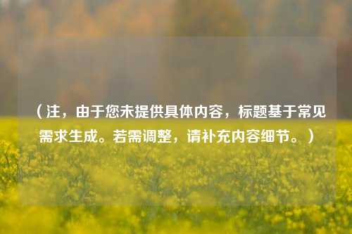 （注，由于您未提供具体内容，标题基于常见需求生成。若需调整，请补充内容细节。）