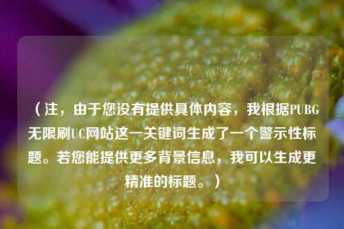 （注，由于您没有提供具体内容，我根据PUBG无限刷UC网站这一关键词生成了一个警示性标题。若您能提供更多背景信息，我可以生成更精准的标题。）