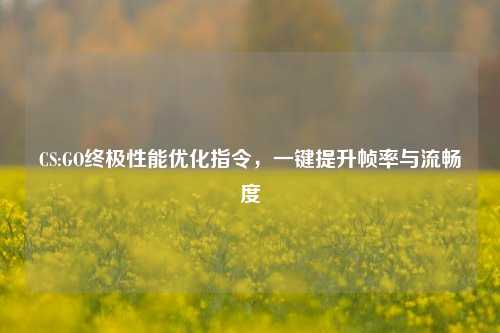 CS:GO终极性能优化指令，一键提升帧率与流畅度