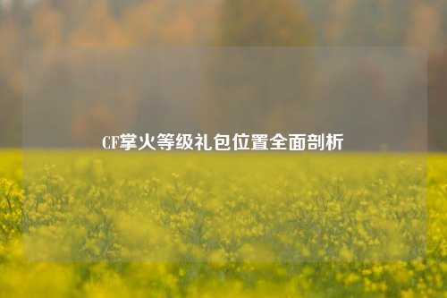 CF掌火等级礼包位置全面剖析