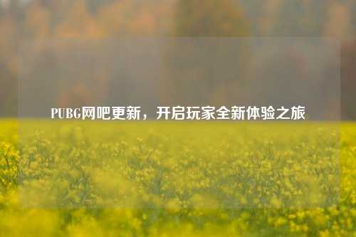 PUBG网吧更新，开启玩家全新体验之旅