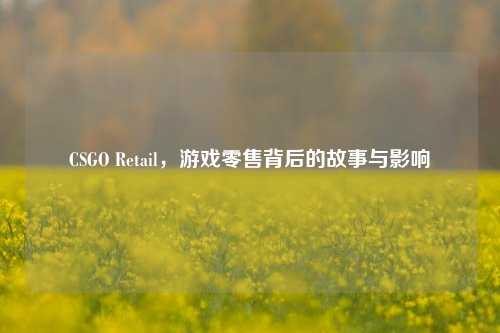 CSGO Retail，游戏零售背后的故事与影响