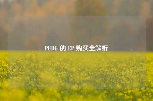 PUBG 的 EP 购买全解析
