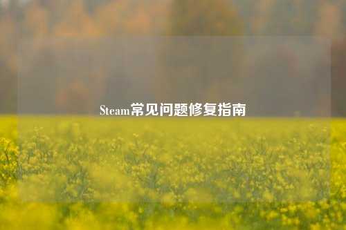 Steam常见问题修复指南