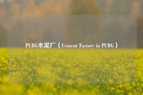 PUBG水泥厂(Cement Factory in PUBG)