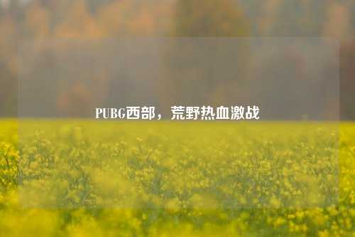 PUBG西部,荒野热血激战