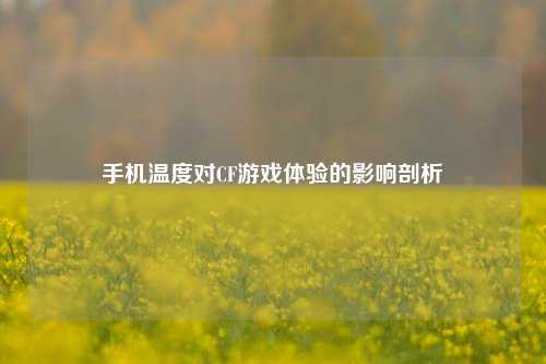 手机温度对CF游戏体验的影响剖析