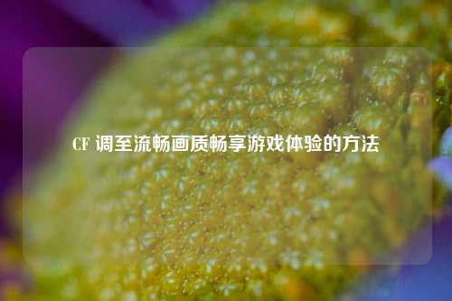 CF 调至流畅画质畅享游戏体验的 *** 