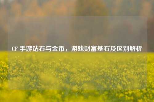 CF 手游钻石与金币,游戏财富基石及区别解析