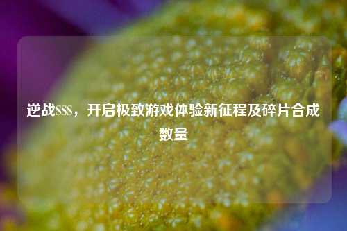 逆战SSS，开启极致游戏体验新征程及碎片合成数量