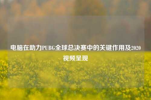 电脑在助力PUBG全球总决赛中的关键作用及2020视频呈现