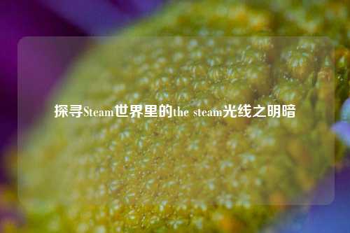 探寻Steam世界里的the steam光线之明暗