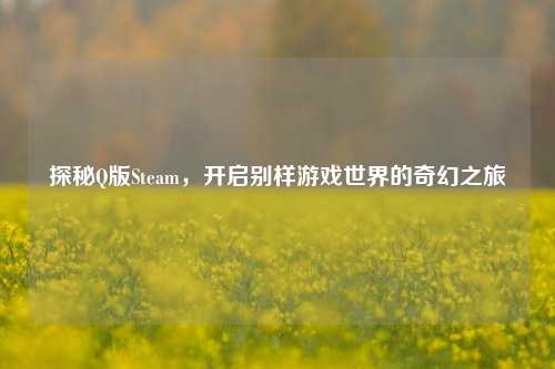 探秘Q版Steam，开启别样游戏世界的奇幻之旅