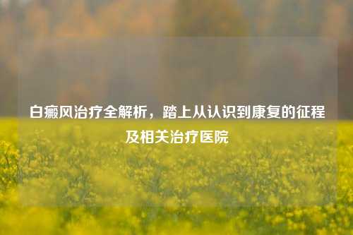 白癜风治疗全解析,踏上从认识到康复的征程及相关治疗医院