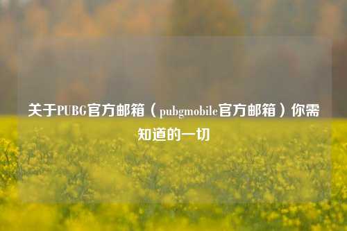 关于PUBG官方邮箱(pubgmobile官方邮箱)你需知道的一切