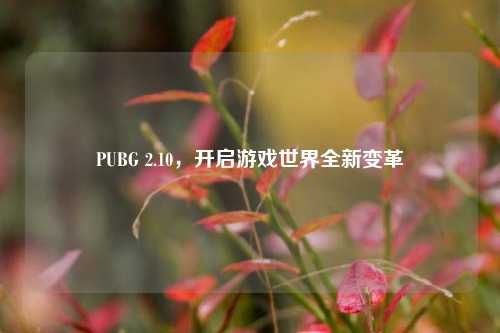 PUBG 2.10,开启游戏世界全新变革