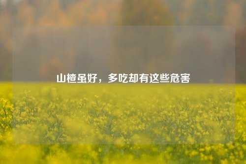 山楂虽好,多吃却有这些危害