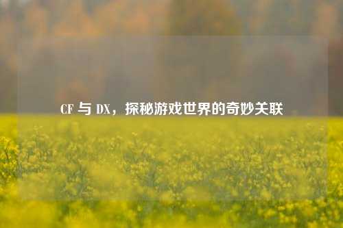 CF 与 DX,探秘游戏世界的奇妙关联