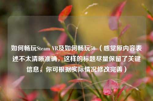 如何畅玩Steam VR及如何畅玩50 (感觉原内容表述不太清晰准确,这样的标题尽量保留了关键信息,你可根据实际情况修改完善)